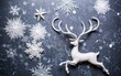 Christmas festive background with white deer