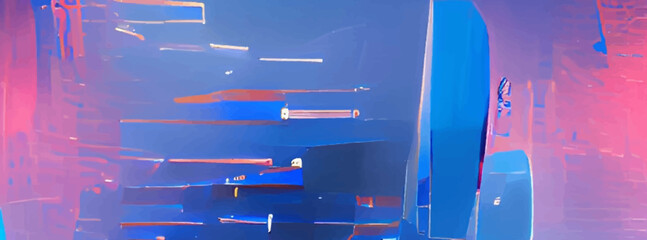 Poster - Abstract background modern futuristic graphic. Pink, Blue neon background.