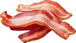 Strips of fried crispy bacon isolated.
