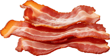 Wall Mural - Strips of fried crispy bacon isolated.