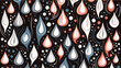 Drpo shapes. Seamless pattern with oil drop. Seamless rain drops pattern background. Raindrops texture vector sketch seamless pattern. Rain and water drops Seamless vector EPS 10 pattern.
