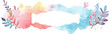 Banner of title clipart, watercolor simple design 