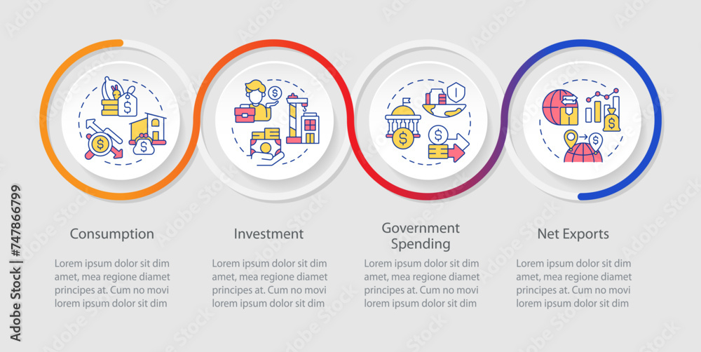 Financial Statement Timeline Socioeconomic financial statements loop infographic template. Data ...