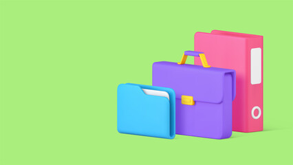 Poster - Business corporate optimization document management banner copy space 3d icon realistic vector