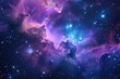 Colorful Space Filled With Stars and Clouds, Aurora Borealis Over an Alpine Landscape, Vivid nebula cloud nestled in a starlit space background, AI Generated