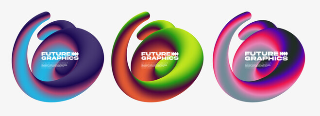 Poster - gradient badges set. trendy minimal design. eps10 vector.