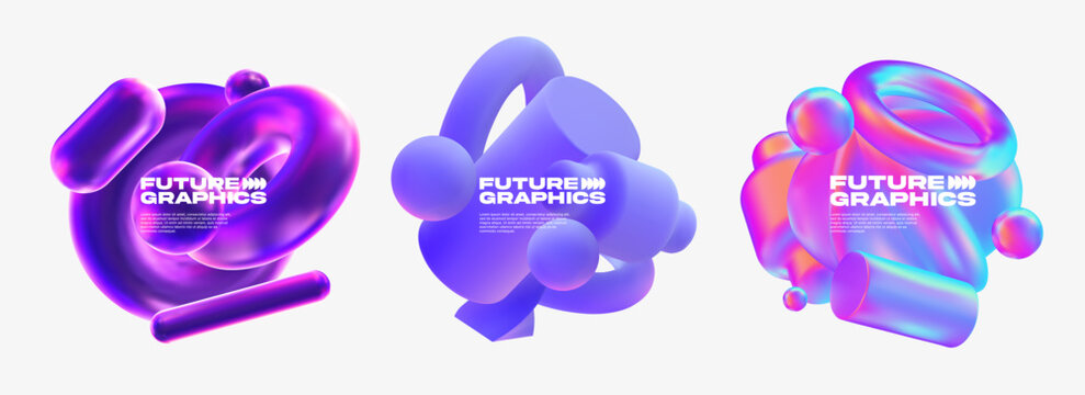 3d shapes composition for text blocks. Eps10 vector.