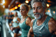 © remake - Group of Mature People Working Out in Gym. Seniors Embracing Fitness Together, Active Older Adults Pursuing Health and Happiness, Fitness Club Community, Promoting Wellness and Social Connection