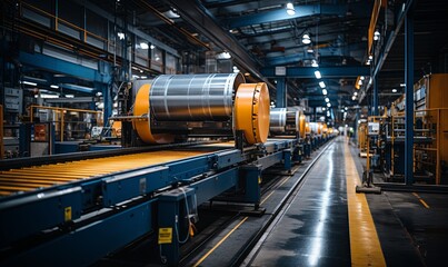 Automated Factory With Conveyor Belt and Large Machines