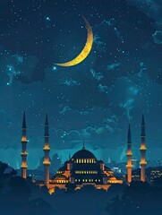 Wall Mural - Ramadan Kareem background, Suleymaniye mosque in Istanbul, Turkey , copy space - generative ai