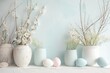 A minimalist Easter photography backdrop, blending simplicity with the subtle elegance of the season