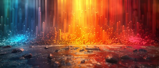 Aufkleber - An abstract multicolor spectrum rendered in 3D