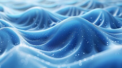 Poster - 3D rendering of an abstract digital wave. Background with blue circular shape. Futuristic points. Big data.