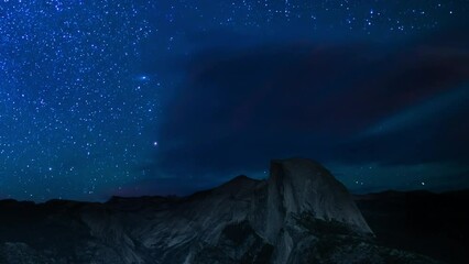 Wall Mural - Yosemite National Park Milky Way Galaxy Above Half Dome from Glacier Point Tilt Up Sierra Nevada Mountains California USA