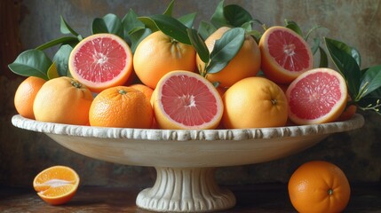 Canvas Print - assorted citrus fruits on a plate