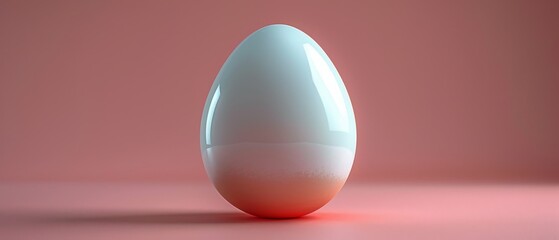 Poster - Three-dimensional rendering of a bright blank background with an egg. Easter holiday.