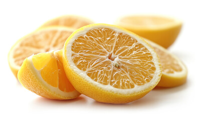 Canvas Print - fresh lemons closeup white background