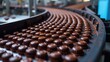 production of many chocolate candies in row