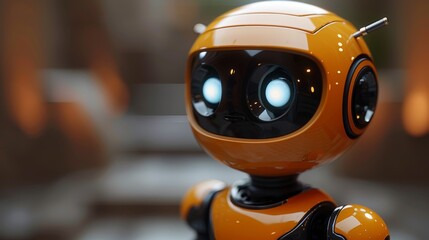 Aufkleber - The chat bot is rendered in a flat flat style with a cute robot face avatar.