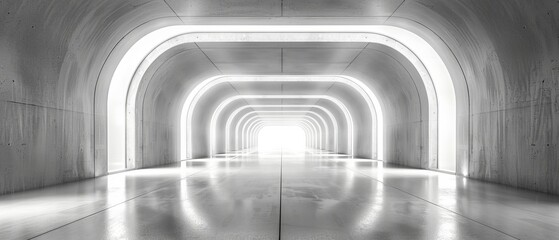 Poster - Sci-Fi empty floor and room with light for showcase, room, interior, display products. The background is made of cement floors and walls with modern futuristic technology. 3D rendering of the concept.