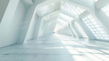 Fototapete - White space architecture in perspective of future design