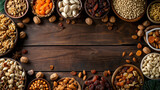 Fototapeta Londyn - Dried fruits and assorted nuts composition.