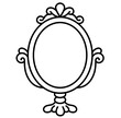 cute kawaii vintage mirror coquette aesthetic outline decoration doodle illustration	
