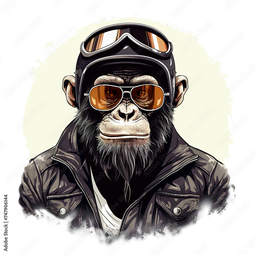 Chimpanzee wearing sunglasses and helmet. HipHop Monkey png for ...