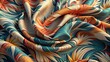 Abstract Textile Cloth Wallpaper Background Illustration. Colorful and Vibrant Fabric Design.