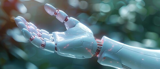 Aufkleber - The robot hand provides artificial intelligence assistance in medical healthcare practices, collaborating with human and machine learning concepts, with a graphic icon display on a blue banner