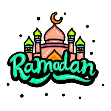 Ramadan graffiti lettering typography art illustration