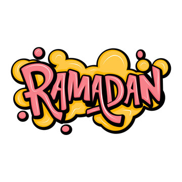 Ramadan graffiti lettering typography art illustration