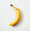 Yellow ripe banana on a white background - superfood with lots of vitamins