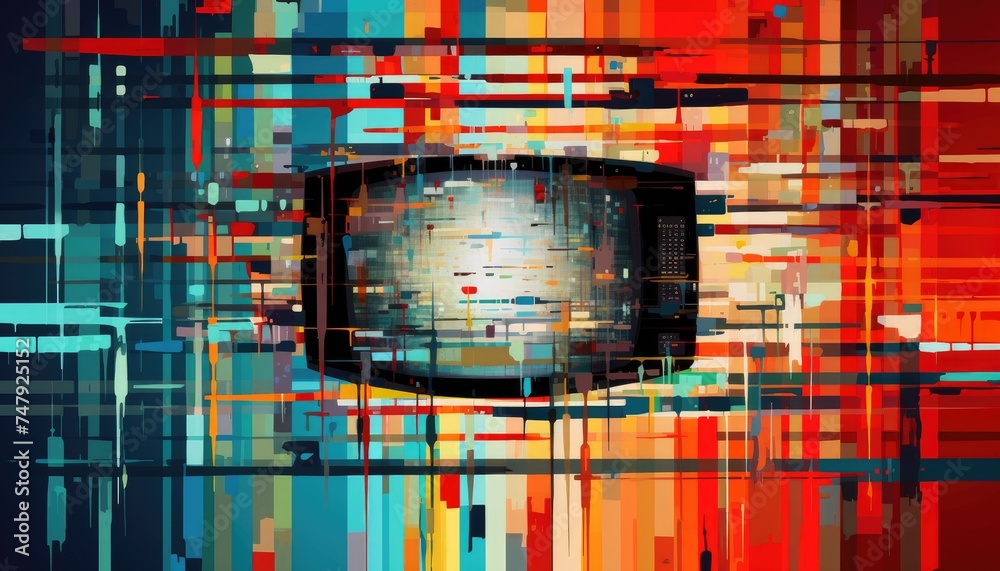 Graphics Screen Filure Glitch TV Noise Texture. Broken Transmission. Screen Defect Failure ...