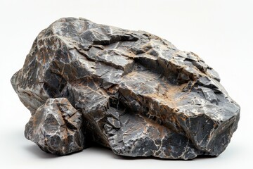 Poster - A single rock placed on a plain white background. Suitable for various design projects