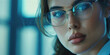 A close up of a person wearing glasses. Suitable for various concepts
