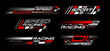 © Art Kovalenco - Racing stripes geometric lines design racing car hood sticker, dynamic arrow shapes and lines background for sporting event. racing start and finish flag. vector illustration template for motorsports
