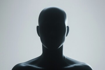 Poster - A striking silhouette of a man against a white background, versatile for various projects