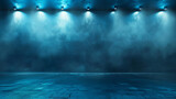 Fototapeta Londyn - Empty underground background with blue lighting.