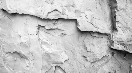 Poster - Detailed black and white photo of a rock wall. Suitable for architectural and interior design projects