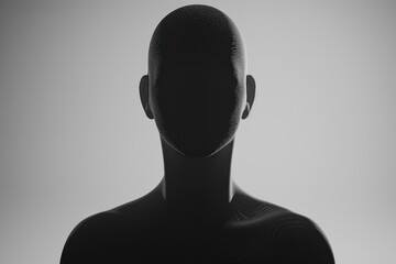 Poster - Close-up black and white photo of a man's head. Suitable for various design projects