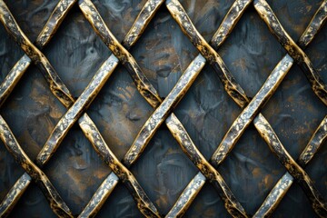 Poster - Detailed shot of metal lattice, versatile for various projects