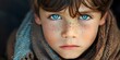 Young boy gazes at camera with hunger in his eyes expressing hardship. Concept Portrait Photography, Emotive Expression, Intense Gaze