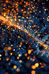 Poster - A blurry photo of a city at night, perfect for urban-themed projects