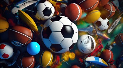 Poster - A bunch of balls suspended in mid-air. Great for sports or entertainment concepts
