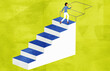 © IKON Images - Woman climbing staircase and drawing more steps