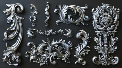 Poster - Intricate patterns on a dark background, ideal for graphic design projects
