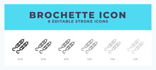 Brochette Editable Line Icon. Vector Illustration With Different Stroke.