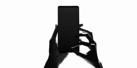 Aufkleber - A person holding a cell phone. Suitable for technology concepts