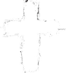 Poster - Textured Religion Cross . Christian cross . Vector